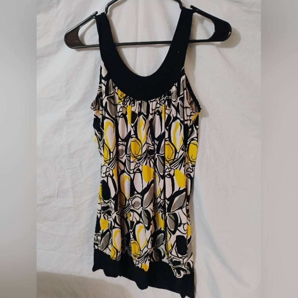 Stylish Women's Mini Dress - Black, Yellow, White